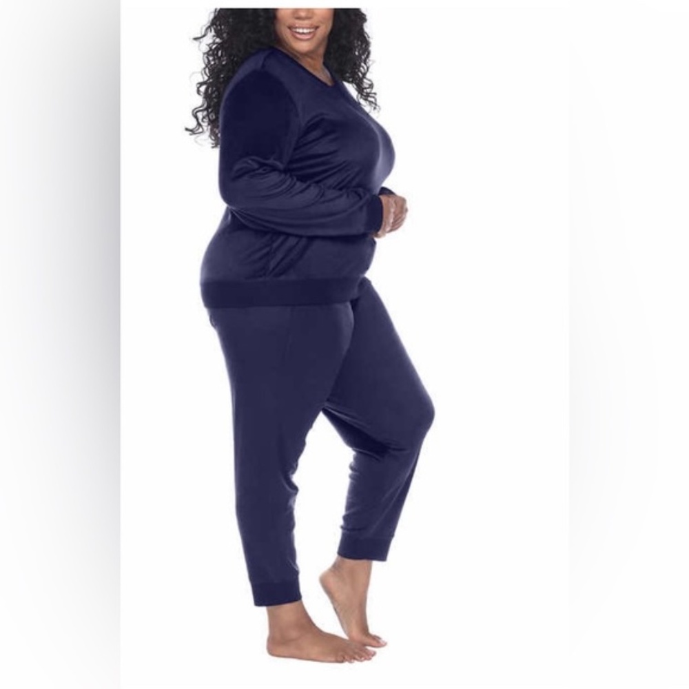 Honeydew Velour Fleece Blue Lounge Set